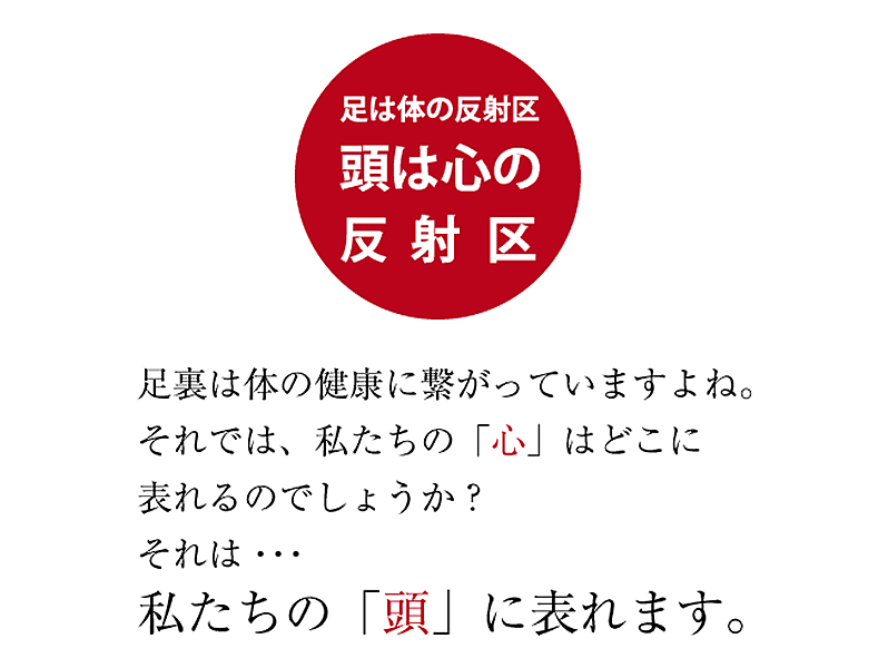 頭は心の反射区。私たちの「心」はどこに表れるのでしょうか?それはわたしたちの「頭」に表れます。
