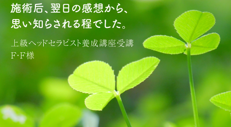 頭皮（頭）の緊張が、こんなにも身体や心に、さまざま部位に影響しているとは・・・。施術后、翌日の感想から、思い知らされる程でした。